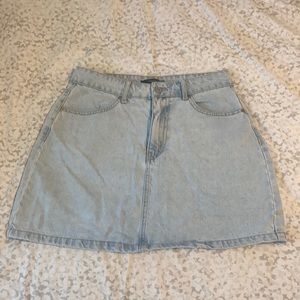 light wash jean skirt